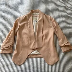 Anthropologie Cartonnier scrunched sleeve blazer blush pink 00P